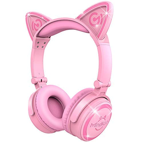 Auriculares inalámbricos TECKEPIC con luz LED intermitente, plegables, con Bluetooth, para iPhone, Android y otros dispositivos con Bluetooth