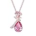 Yellow Chimes Swarovski Pink Rose Gold Plated Pink Flower Pendant For Women And Girls RS.2447.00