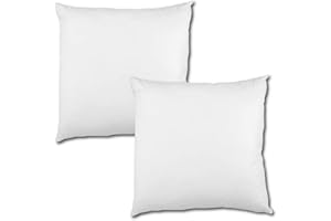 Bestlivings Lot de 2 coussins garnis en polyester non-tissé 40x80cm blanc, lavables à 30°, plusieurs tailles