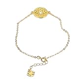 Adisaer Silber Damen Armband Charm-Armband Gold Hohl Runde Blume Armbänder Einstellbar Kette für Frauen Geschenk