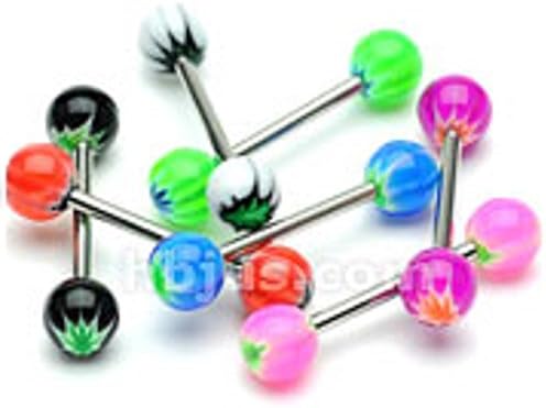 Set of 8 Tongue Piercings CANNAB