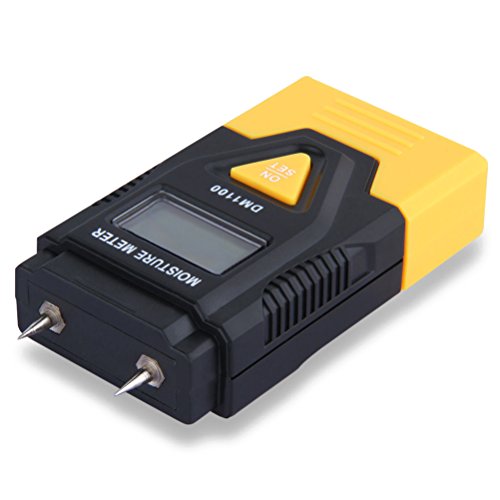 ROSENICE Feuchtigkeitsmessgerät Hygrometer Holzfeuchtemessgerät Digital LCD 3-in-1 (Gelb) - 3