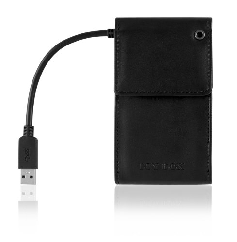 Icy Box IB-AC6031-U3 2,5″ (6,35 cm) SATA zu USB 3.0 Adapter mit Schutztasche aus Kunstleder für HDD/SSD (bis 15 mm Bauhöhe) schwarz - 3