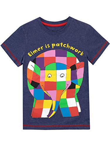 Elmer Camiseta de Manga Corta para niños Azul 3-4 Años