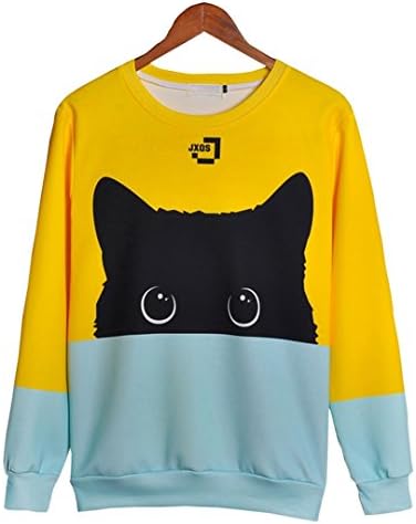 Cute Black Cat Sweatshirt Women Men Kawaii Long Sleeve Animal Hoody Autumn Winter Pullovers Brand Clothing