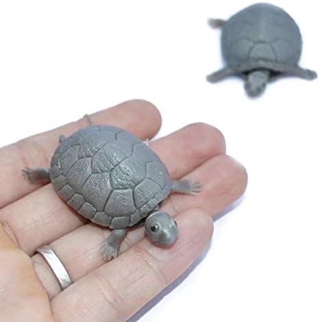 Pack of 2 - Cute Assorted Artificial Plastic Aquarium Grey Tortoises(Specia Note:need to increase oxygen to float up and down)