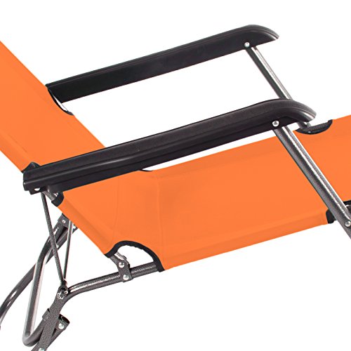 2x Smartfox Sonnenliege Gartenliege Strandliege 3 Sitz-/Liegepositionen ca. 180 cm Orange - 
