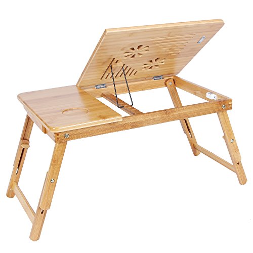 Songmics Laptoptisch Betttisch Notebooktisch Lapdesks für bis 17 Zoll Laptops höhenverstellbar Faltbare 55 x 35 x 29 cm LLD002 - 9
