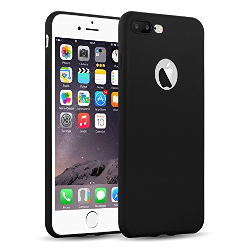 Funda iPhone 8 Plus  iPhone 7 Plus Case  JAMMYLIZARD Carcasa TPU Ultra Fina   Jelly Case   De Goma Silicona Back Cover  Negro