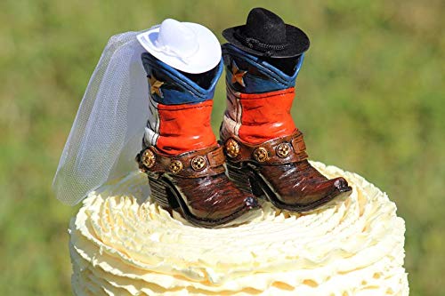 Preisvergleich Produktbild Kuchen-Dekoration Westernstiefel Patriotischer Tex Cowboy-Kuchenaufsatz