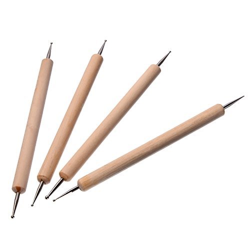 Shappy 9 Stück Ball Stylus Werkzeuge Töpferwerkzeug Punktierung Sculpting Modellierungswerkzeug Ton Keramik Skulptur Modelliert Werkzeug Prägt Sculpting Set - 5