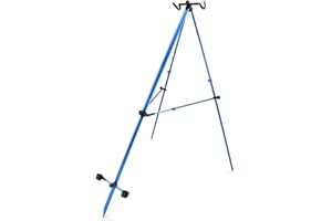 DNA LEISURE Sea Fishing Tripod Beach 2 Rod Stand 7ft Beachcaster Fishing Rack Adjustable Blue