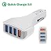 Produktbild ULTRICS QC 3.0 Kfz Ladegerät, 4 Port USB Auto Ladeadapter, 24W (5V/4.8A) Quick Charge Car Charger Adapter Kompatibel mit Samsung S9/S8 Plus iPhone LG Smartphones Tablets Powerbank und Mehr - Weiß