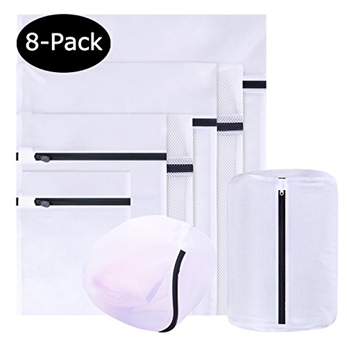 ECHOICE Bolsa Colada Bolsa Lavadora, Bolsa Lavanderia con Cremallera Oculta en Malla Fina y Malla Gruesa por Ropa de Bebé, Ropa Interior, Sujetador, Zapatillas, Zapatos, Calcetines, Medias (Negro)