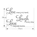 Live every moment,Laugh every day, Love beyond words. wall quote art sticker decal for home bedroom decor corp office wall saying mural wallpaper birthday gift for boys and girls