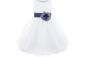 iEFiEL Kids Flower Girls Wedding Pageant Bridesmaid Flower Dress Princess Birthday Party Bowknot Prom Dress Ball Gown
