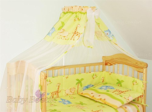 New | Baby Canopy Drape / Mosquito Net + Clamp Holder For Nursery Cot Bed - SAFARI / JUNGLE