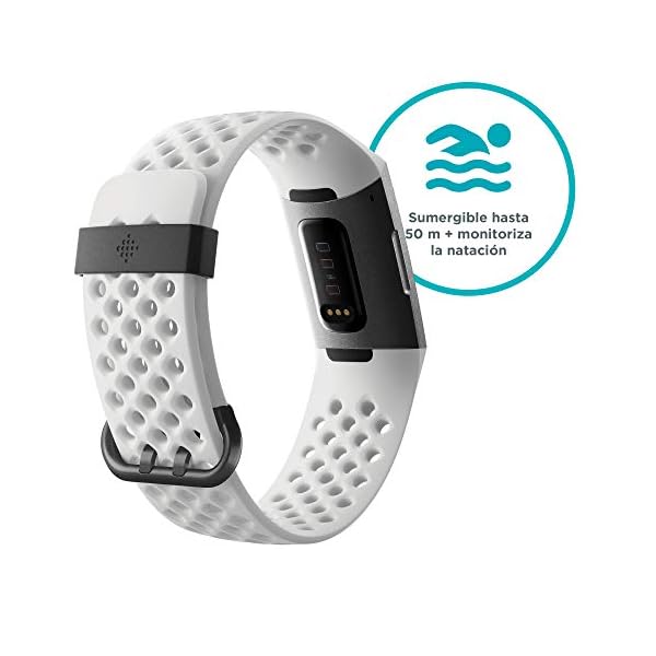 Fitbit Charge 3 Pulsera Avanzada de Salud y Actividad física, Unisex-Adult, Blanco Hielo/Aluminio Color Grafito, Talla… - Image 4
