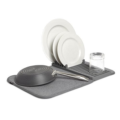 Umbra 1004301-149 Udry Mini-Abtropfmatte, Polyester, dunkelgrau, 34,29 x 20,32 x 5,08 cm - 3