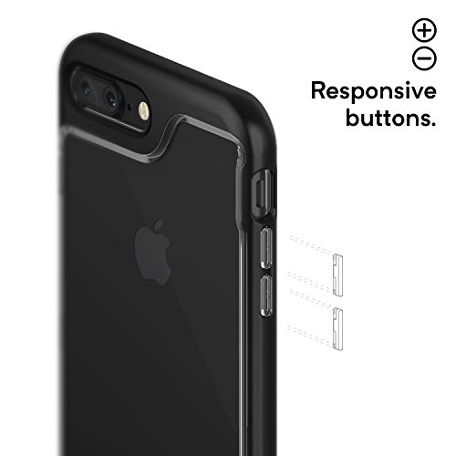 Caseology Funda iPhone 8 Plus   Serie Skyfall  Cubierta Protectora transparentee Clara Delgada antiaranazos con Marco Protector  Negro - Black  para Apple iPhone 8 Plus  2017    iPhone 7 Plus  2016 