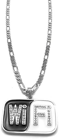 NIDABI MAN Silver Look Wi-Fi Enabled Pendant Chain Necklace 60 cm CS10045R