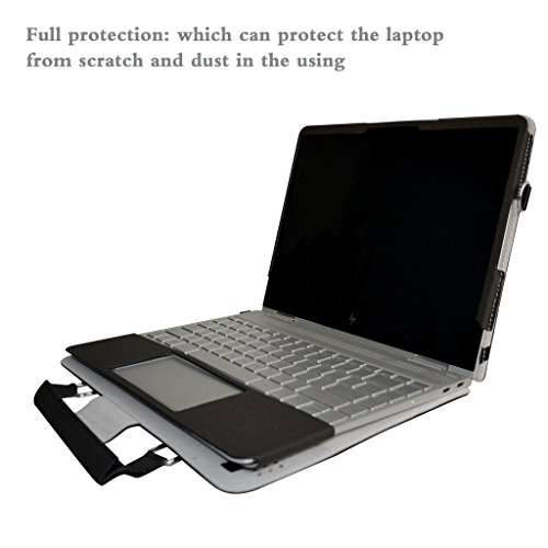 HP Spectre X360 13 Hülle,Labanema 2 in 1 Spezielles Design PU Leder Handtasche Tragetasche Schulter Schutzüberzug+Tragbare Tasche Portable Laptoptasche mit Handgriff Schultergurt Griff für 13.3″ HP Spectre X360 13 13-w000 and 13-ac000 Series 13-w000ng 13-w003ng 13-w004ng 13-ac000ng 13-ac001ng 13-ac005ng 13-ac006ng 13-ac012ng 13-ac002ng 13-ac003ng 13-ac004ng 13-AC030NG 13-ac031ng Notebook,Schwarz - 3