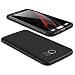Produktbild JMGoodstore Hülle Kompatibel Samsung Galaxy S6 Edge,+Panzerglas Displayschutzfolie,3 in 1 Ultra Dünn 360 Full Body Anti-Kratzer Hart PC Skin Glatte Rückseite Bumper Schwarz