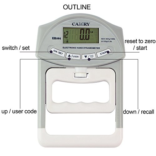 iisport 200 lbs/90 kg Digitales Hand-Dynamometer Grip Stärke Messung Meter automatische Erfassung Hand Grip Power - 4