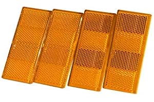 UNITRAILER - Set di 4 catarifrangenti arancioni per rimorchio, lunghezza 90 mm x larghezza 40 mm, con nastro adesivo/autoadesivo