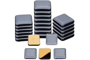 FISHING FUN 24 Stücke Selbstklebendes Teflon Gleiter-Gleitbrett, Bodenschutz Set für Teflon Möbelschieber, Kompatibel mit Thermomix TM5, TM6 (Quadrat, 22x22mm)