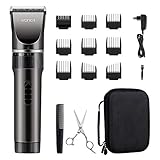 WONER HC-818B Tondeuse Cheveux Barbe pour Homme Père Mari Enfant Professionnelle Kit Famille Ultra Silencieux sans Fil Batterie Rechargeable Li-ion 2000mAh Etui Portable Ciseaux de Coiffeur