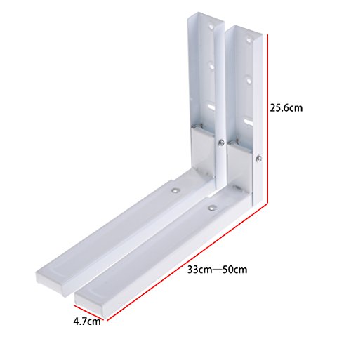 Homdox faltbare Mikrowellenhalterung Mikrowellenhalter für Mikrowelle Backofen, Grill, Ofen, Wand Halterung, Wandhalterung Mikrowelle Halterung Ablage, inkl. Montagematerial, Weiß - 2