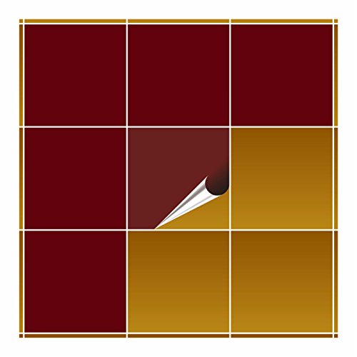 Fliesenaufkleber für Bad und Küche - 20x20 cm - purpurrot glänzend - 10 Fliesensticker für Wandfliesen