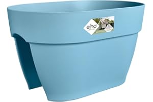 Elho Vibia Campana Flower Bridge 40 - Planteur pour Balcon & Extérieur - Ø 39.0 x H 22.0 cm - Bleu/Bleu Vintage