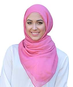 Hijab-ista Damen Kopftuch Rosa rose 180 X 110 CM: Amazon 