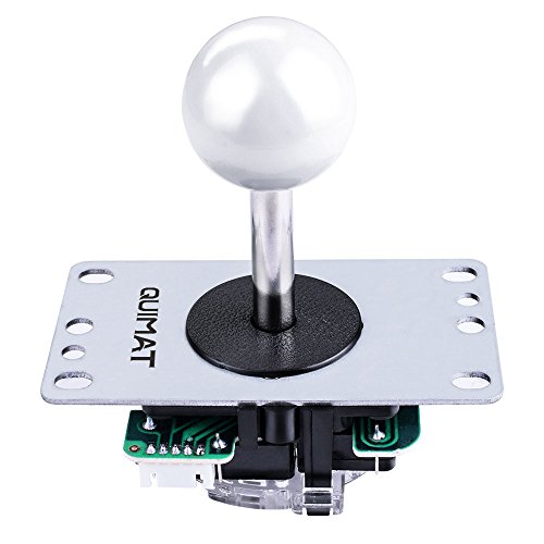 Quimat Arcade Joystick  Cero Retraso Joystick y Botones con USB Codificador Kit de Bricolaje PC para Mame Jamma y Juego de Lucha  Blanco  QR02