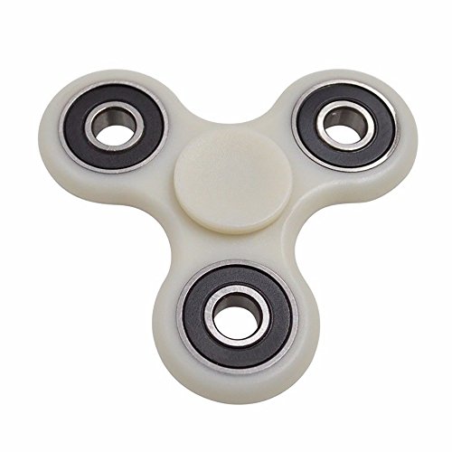 Fidget Spinner Tri Fidget glühend in dunkler Hand Spinner Keramik Ball EDC Schreibtisch Fokus Spielzeug für Kinder / Erwachsene (weiß) - 3