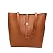 Produktbild Happyplus1 Damen Shopper Handtasche Frauen Vintage PU Leder Handtaschen Reise Mode Top Griff Satchel Eimer Hobo Strand Tote Schulter Crossbody Tasche Geldbörse Elegant Tasche Damen Schule Handtasche