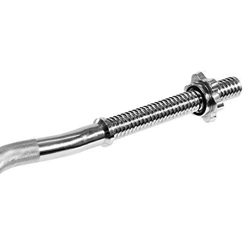 MOVIT® Profi SZ Curlstange ca. 8,0 kg, Länge 130cm, Stangendurchmesser 30mm STANDARDNORM, verchromt & gerändelt, mit Sternverschlüssen, Hantel Curl Stange Hantelstange - 3