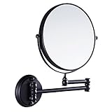 Weare Home Messing Schwarz Retro Antik Vintage Öl Rubbed Bronze Finished Make Up Kosmetikspiegel Badezimmer Accessoires Wandmontag zum Bohren Wandhalterung ohne Installisation Spur Verstellbar Drehend