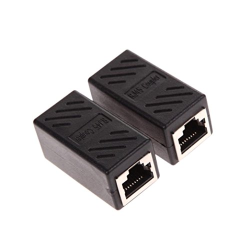 byste 2 Stück RJ45 Kupplung Inline-Kupplung CAT7/CAT6/Cat5e Ethernet Kabel Extender Adapter Buchse auf Buchse - 6