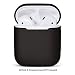 Produktbild SHSH AirPods Schutzhülle aus Silikon für AirPods von Apple AirPods, Ladehülle mit Clip, Schlüsselanhänger/Gurt, Ohrhaken/weiche Aufbewahrungstasche für Apple Airpod, Schwarz, Airpods