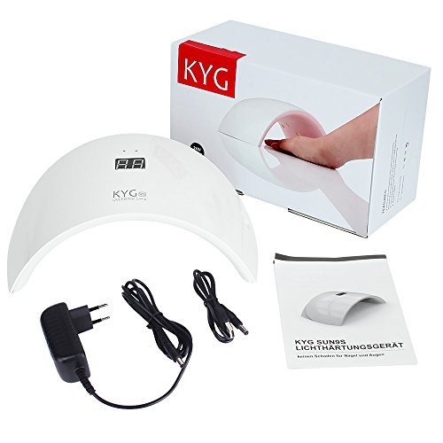 KYG Nagellacktrockner UV-Nagellampe 24W 15 LEDs Lichthärtegerät Infrarot Sensor Lichthärtungsgerät für Shellac, Gelnagellack mit Timer Weiß - 7