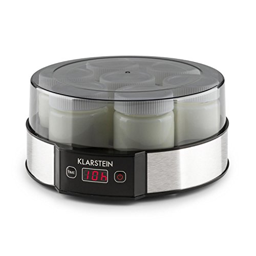 Klarstein Milchstraße • Joghurtbereiter • Joghurt-Maker • einfache Bedienung • leicht zu reinigen • 7 x 190 ml • Geschmacksecht • Glasbehälter mit Schraubdeckel • einstellbarer Timer bis 14h • automatische Abschaltung • Gehäuse aus Edelstahl • • - 6