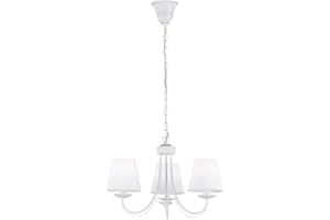 Trio Leuchten Lampadario E14, 28 W, Bianco Opaco, 47 x 47 x 150 cm