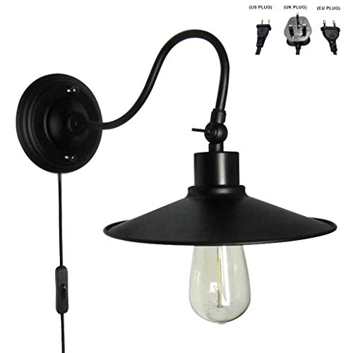 Wandleuchte Aus Eisen, Loft Amerikanische Retro-Industrie Wind Gang Wand Schmiedeeisen Wandleuchte, Café Restaurant Internet Bar Persönlichkeit Wandleuchte,Black