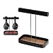 Produktbild jackcubedesign 's Kopfhörer Ständer Dual Headset Halter Display Kopfhörer Kleiderbügel Rack Unterstützung für 2 Kopfhörer mit Bambus Tablett und Kabel Halterung (21,1 x 10,9 x 26,4 cm) – mk118s