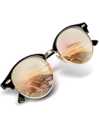 Gafas de sol vintage con cristal redondo para mujeres con lente de protección UV de Wenlenie W4246.