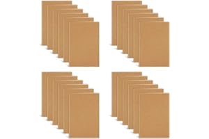 DWIYITTN Carnet de Notes, Lot de 24 Petit Carnet de Poche à Couverture Kraft, 60 Pages Carnet de Voyage Ligné pour Bureau Agenda L'école L'écriture Garçons Filles, 12,7 x 8,8 cm, Brun