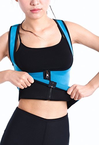 DODOING Damen Zipper Sport Waist Cincher Training Unterbrust Korsage Korsett Corsage Sweat Vest Hot Neopren Sauna Tank Top Weste für Gewichtsverlust - 2